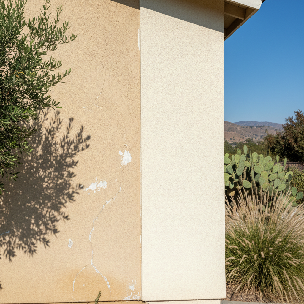 Completed residential stucco work at a residential property in Pomona, CA