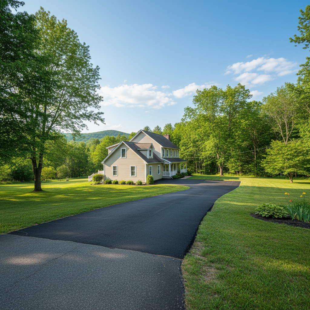 Completed asphalt patching work at a residential property in Morrisonville, NY