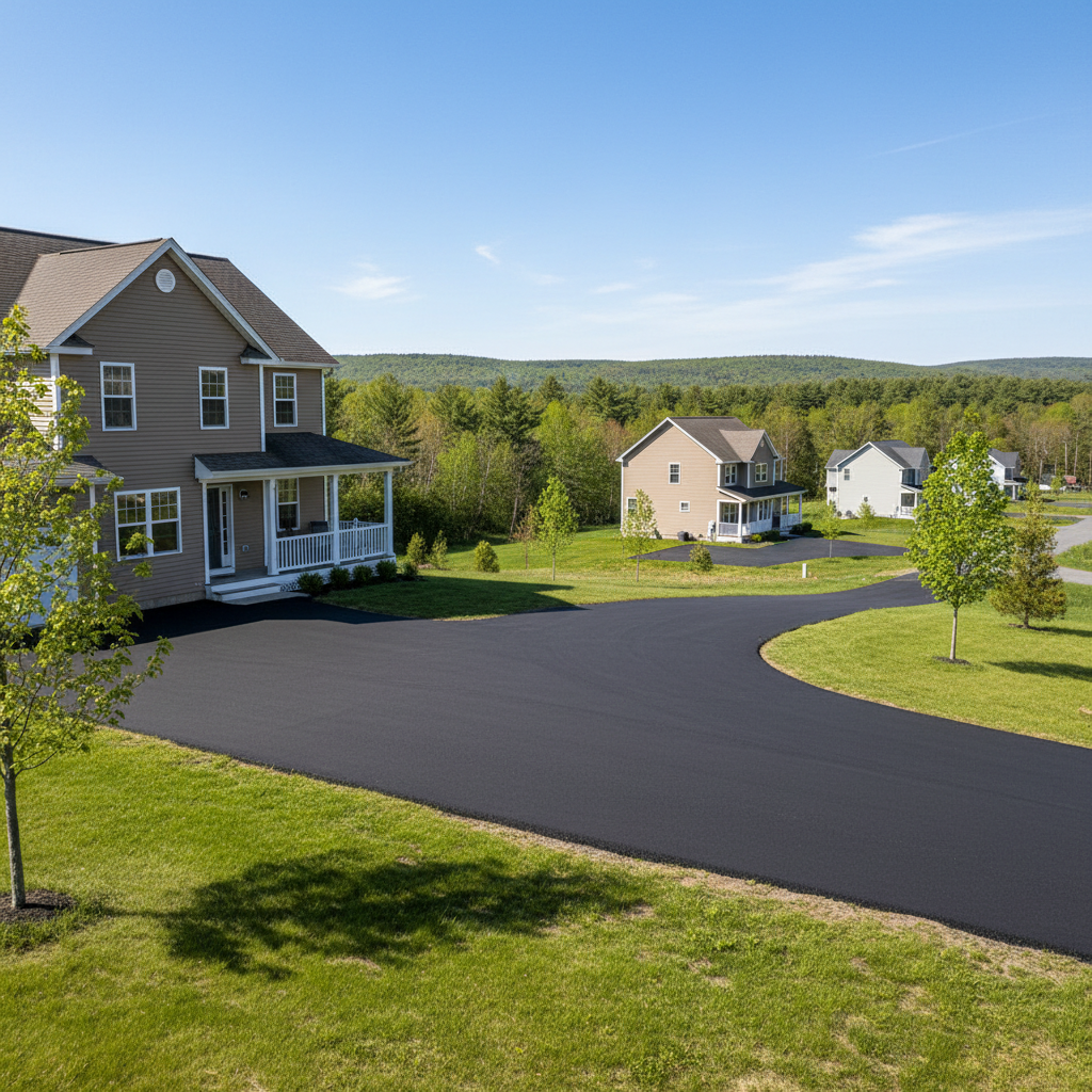 Completed commercial asphalt work at a residential property in Morrisonville, NY