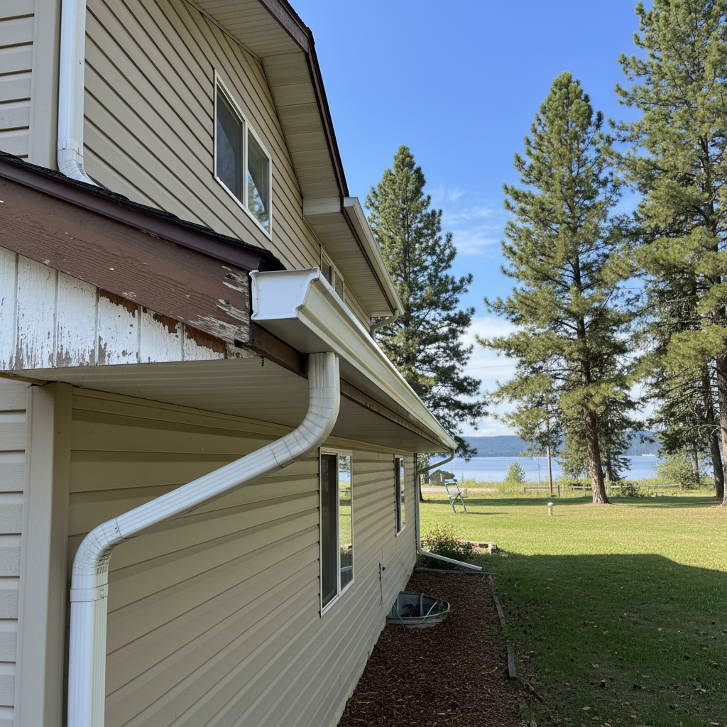 Completed soffit repair work at a residential property in Polson, MT