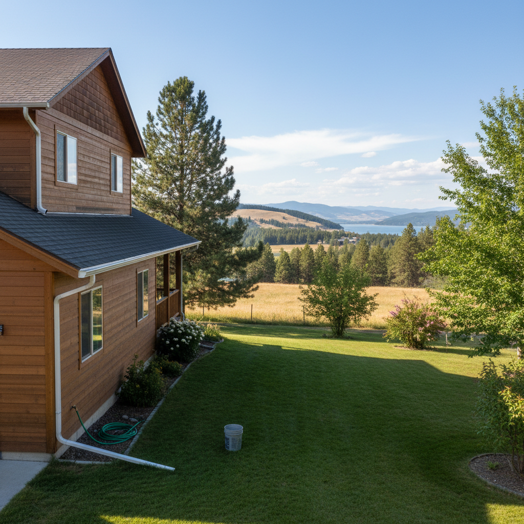Completed gutter cleaning work at a residential property in Polson, MT