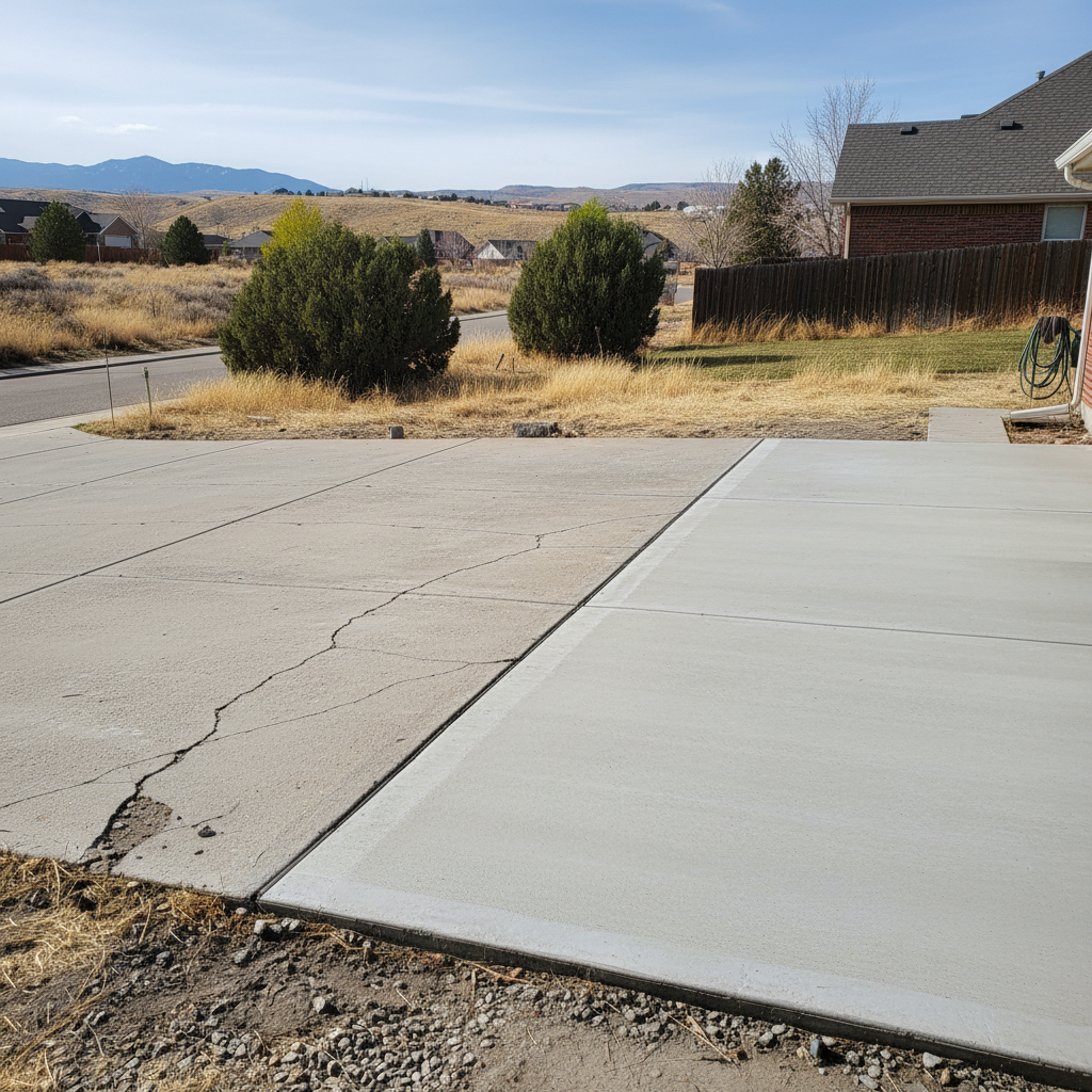 Completed concrete installation work at a residential property in Draper, UT