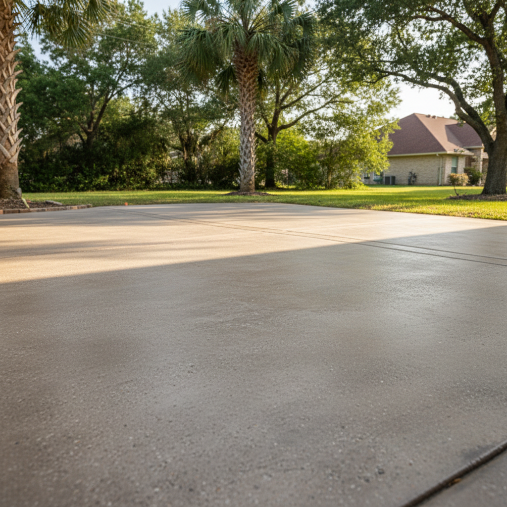 Completed concrete patios work at a residential property in Corpus Christi, TX