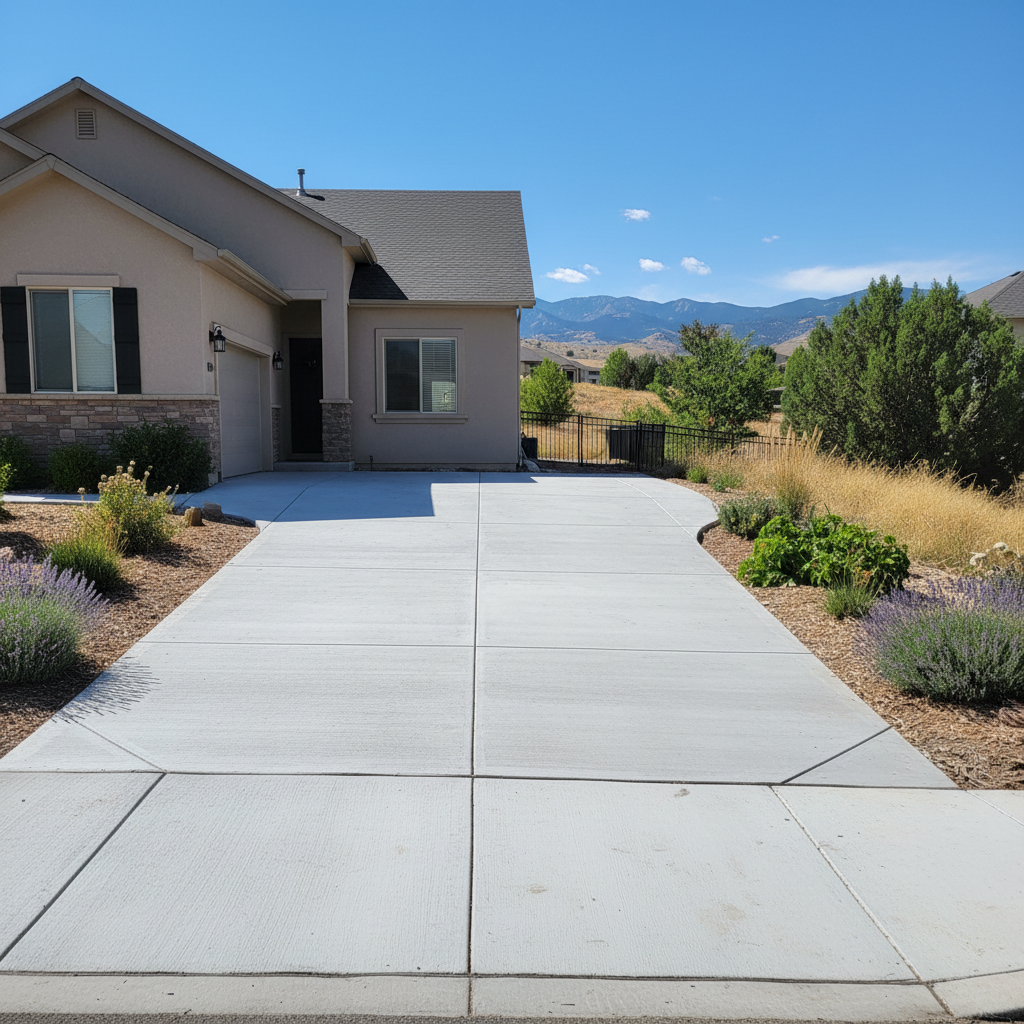 Completed concrete flatwork work at a residential property in Draper, UT