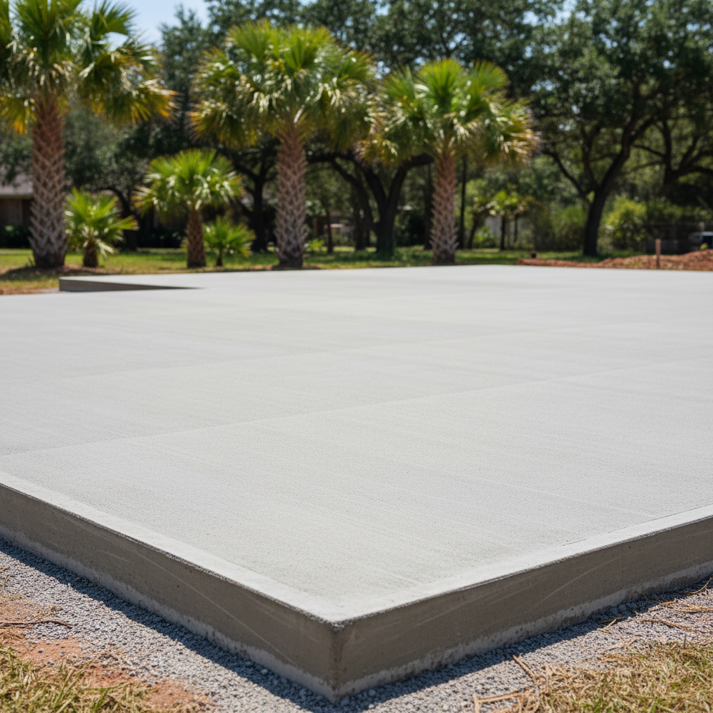 Completed concrete foundations work at a residential property in Corpus Christi, TX