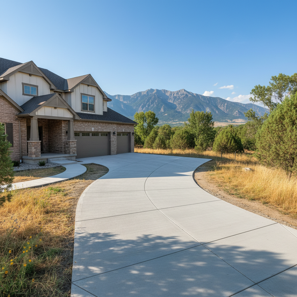 Completed concrete installation work at a residential property in Draper, UT