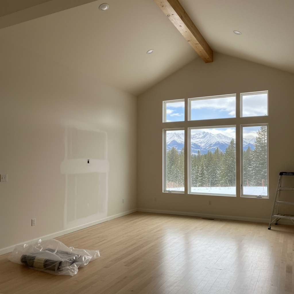 Completed wallpaper removal work at a residential property in Big Sky, MT