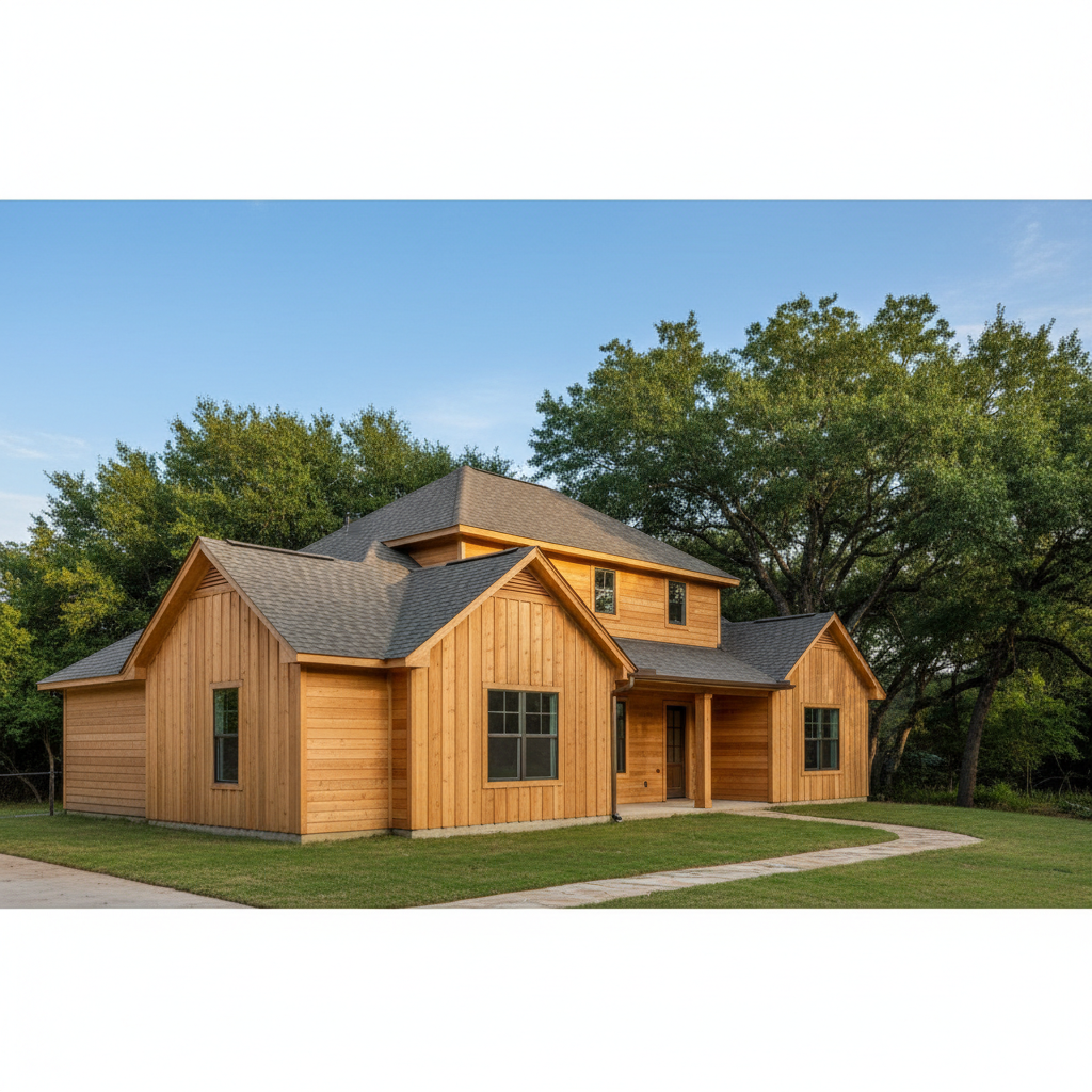 Completed wooden siding work at a residential property in Austin, TX