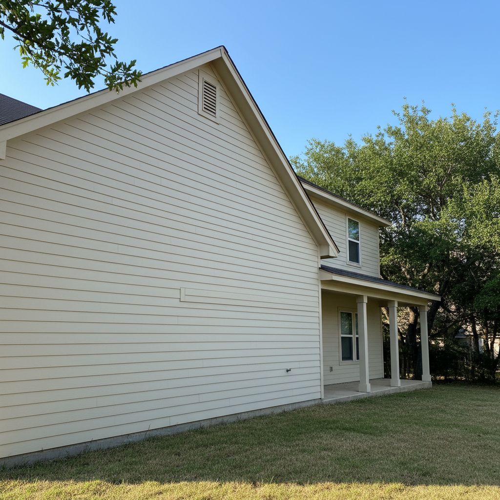 Completed vinyl siding installation work at a residential property in Austin, TX