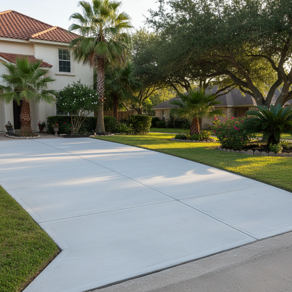 Completed concrete flatwork work at a residential property in Corpus Christi, TX