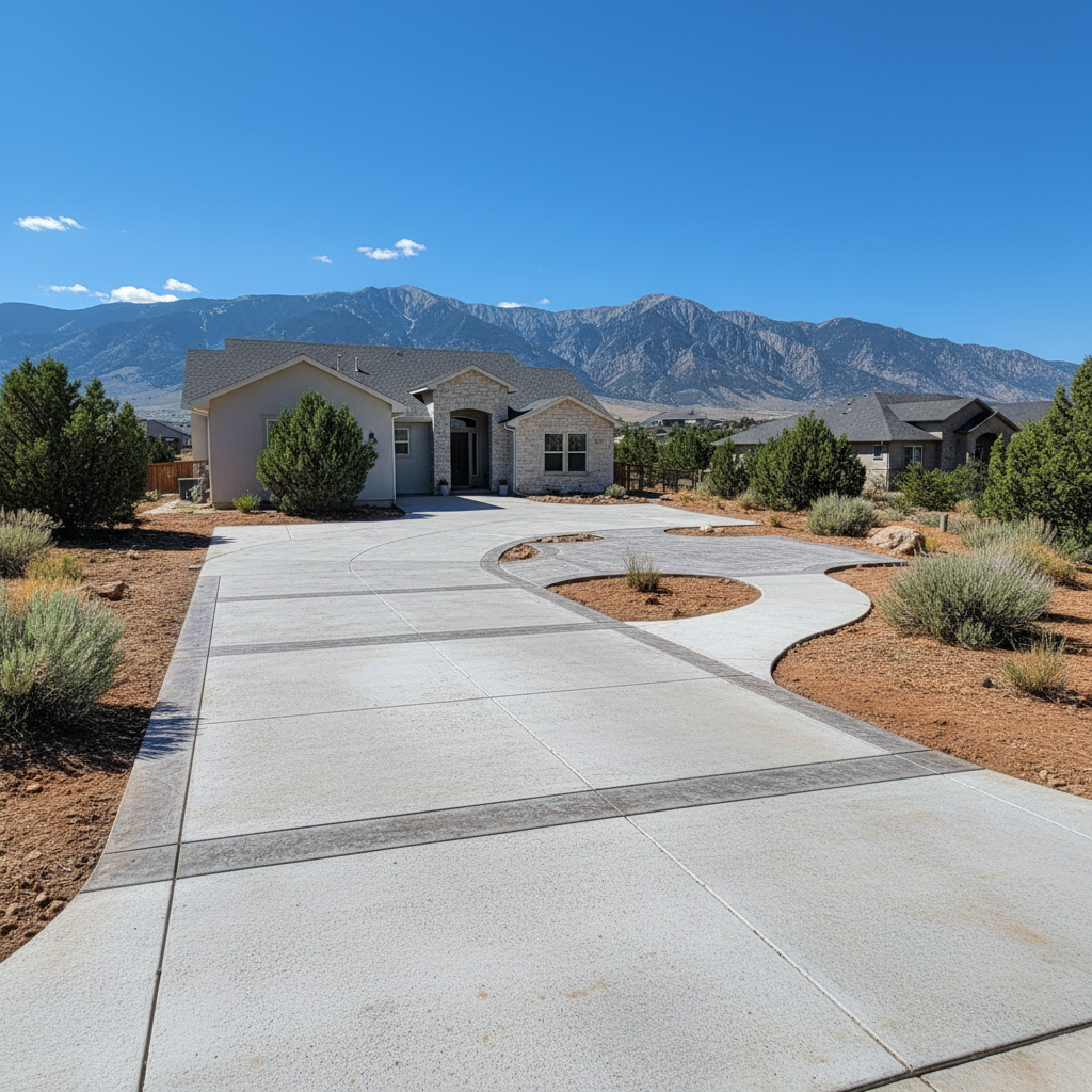 Completed concrete flatwork work at a residential property in Draper, UT