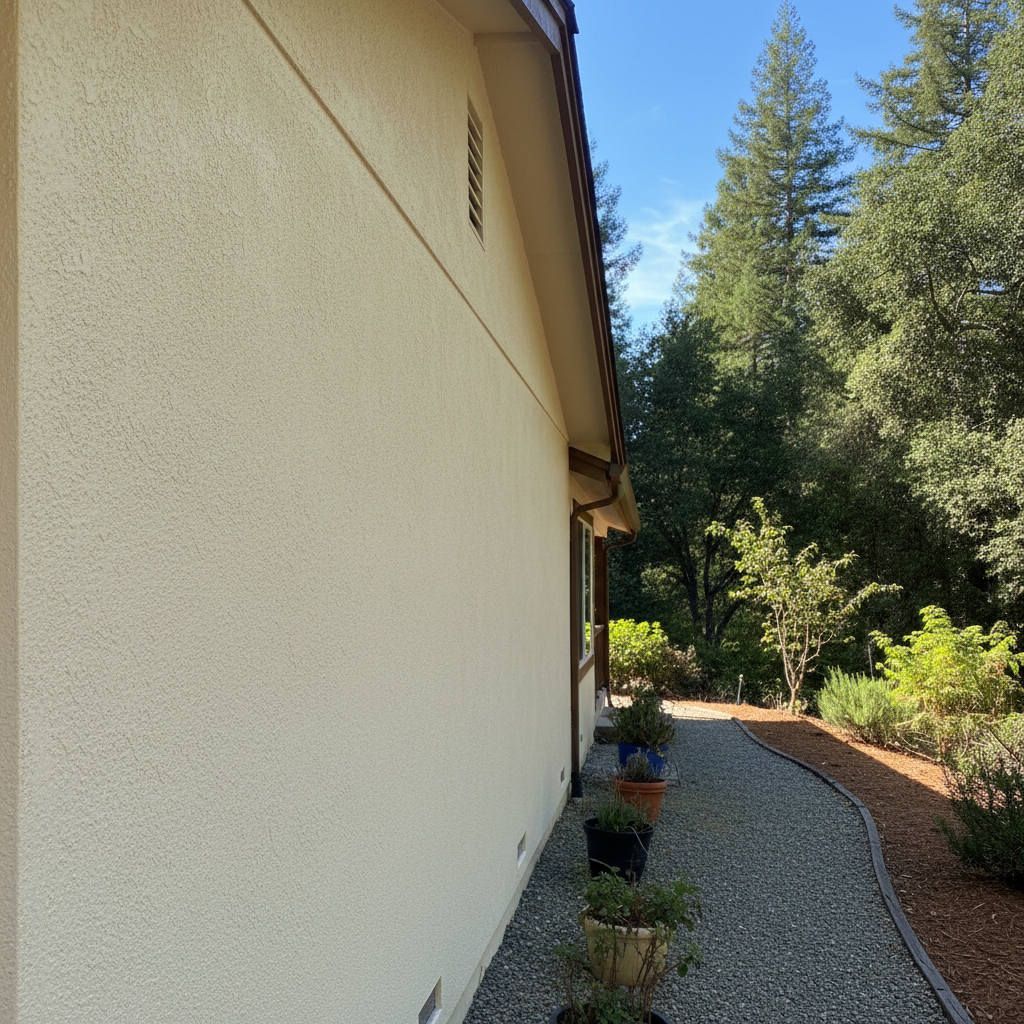 Completed residential stucco work at a residential property in Felton, CA