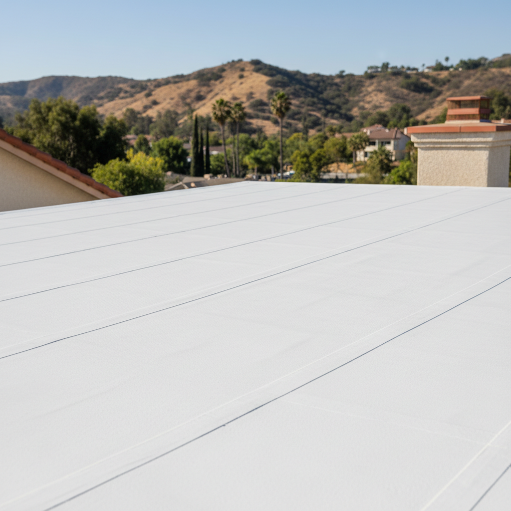 Completed commercial tpo roofing work at a residential property in Monterey Park, CA