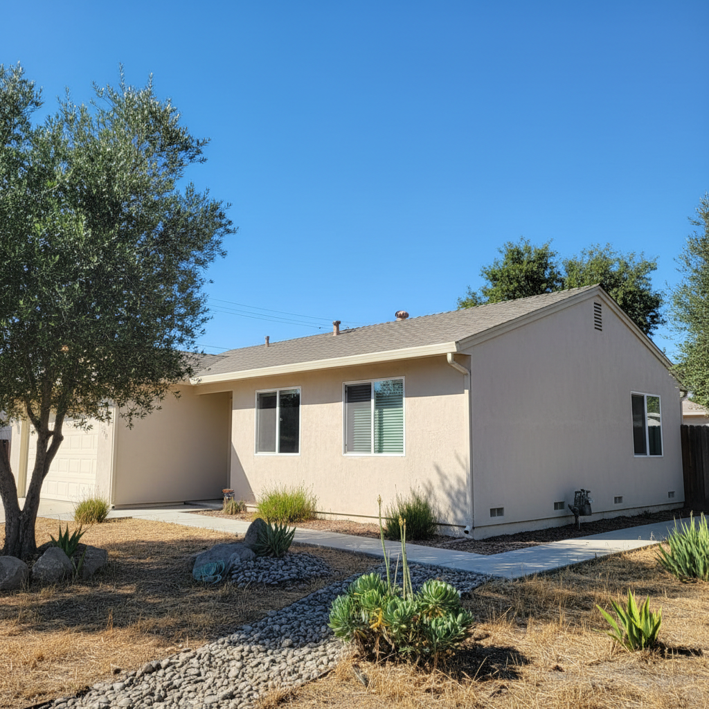 Completed stucco installation work at a residential property in Elk Grove, CA