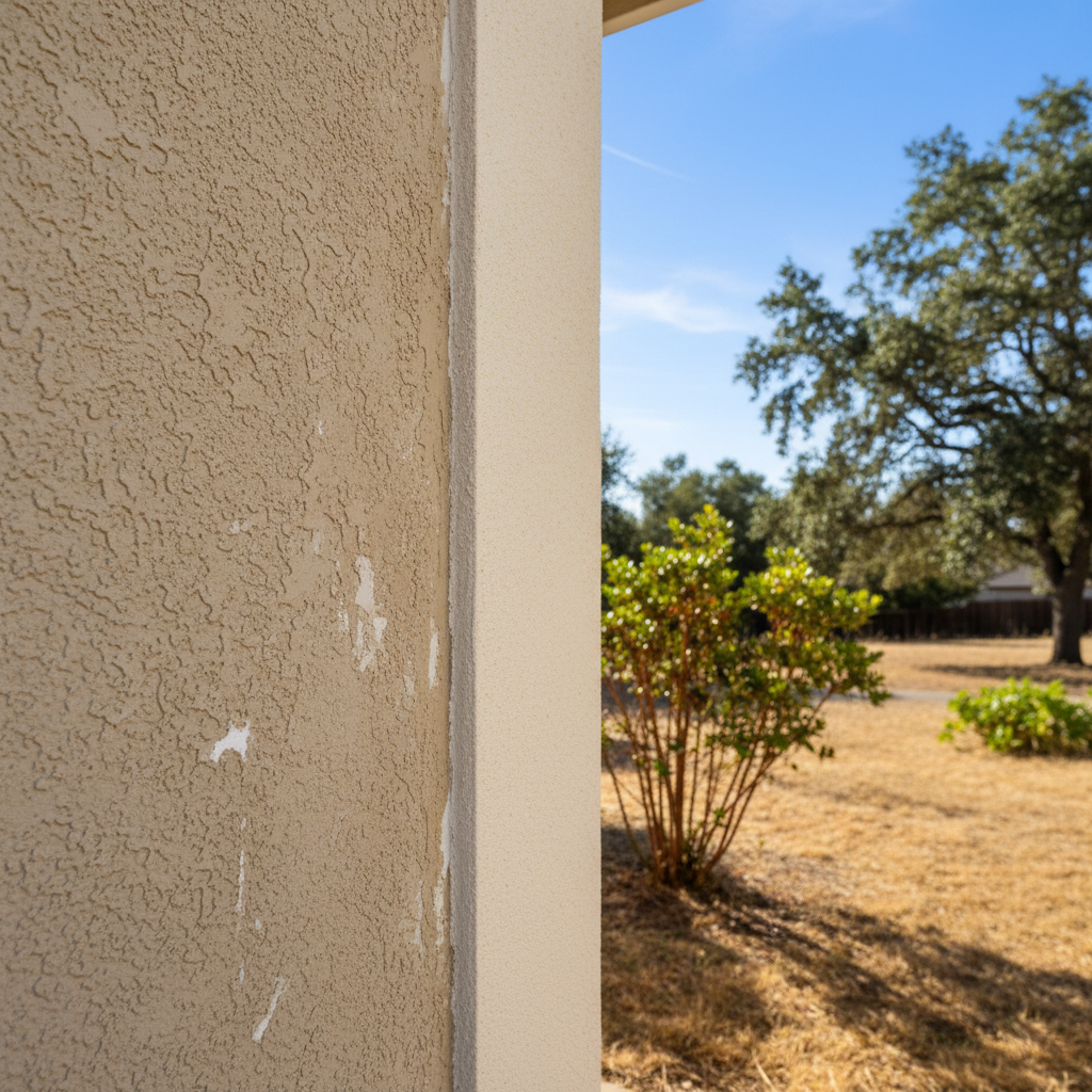 Completed stucco repair work at a residential property in Elk Grove, CA