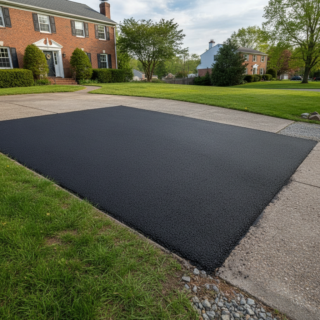 Completed asphalt patching work at a residential property in Bronx, NY
