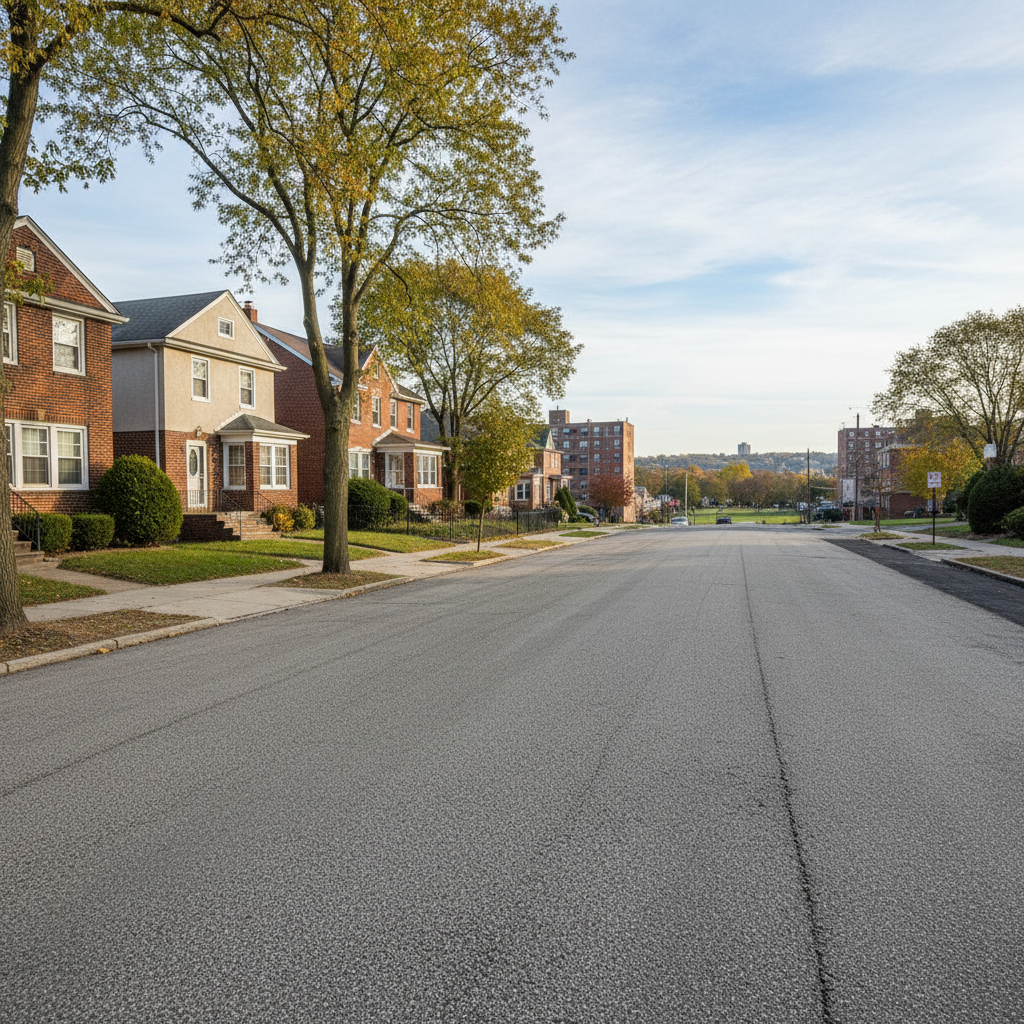 Completed asphalt milling work at a residential property in Bronx, NY