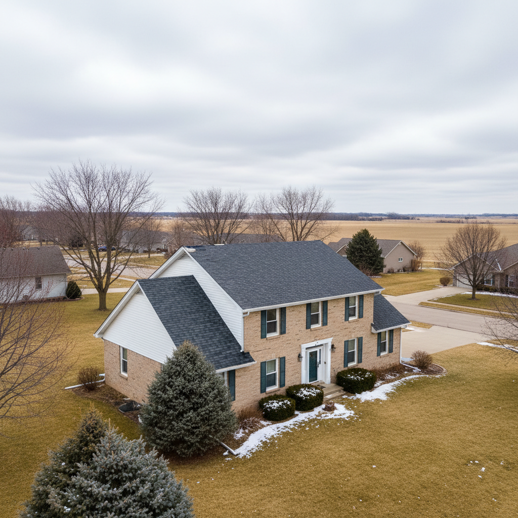 Completed roof repair work at a residential property in Hastings, NE
