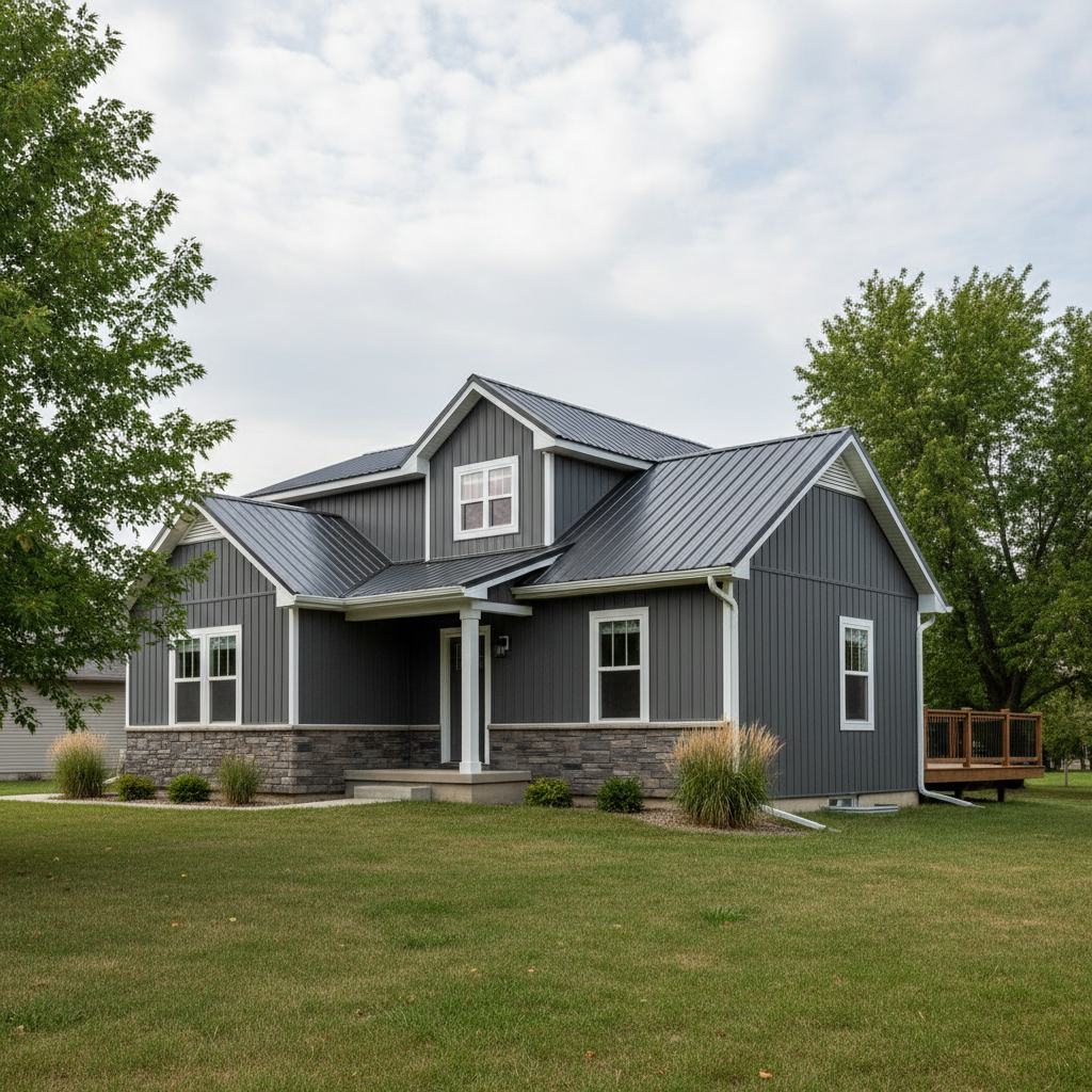 Completed metal siding work at a residential property in Kearney, NE