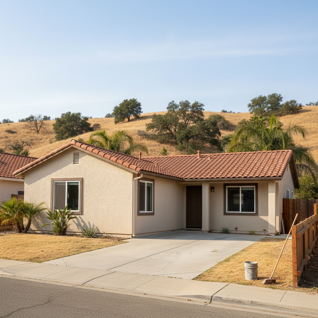 Completed stucco installation work at a residential property in Rancho, CA