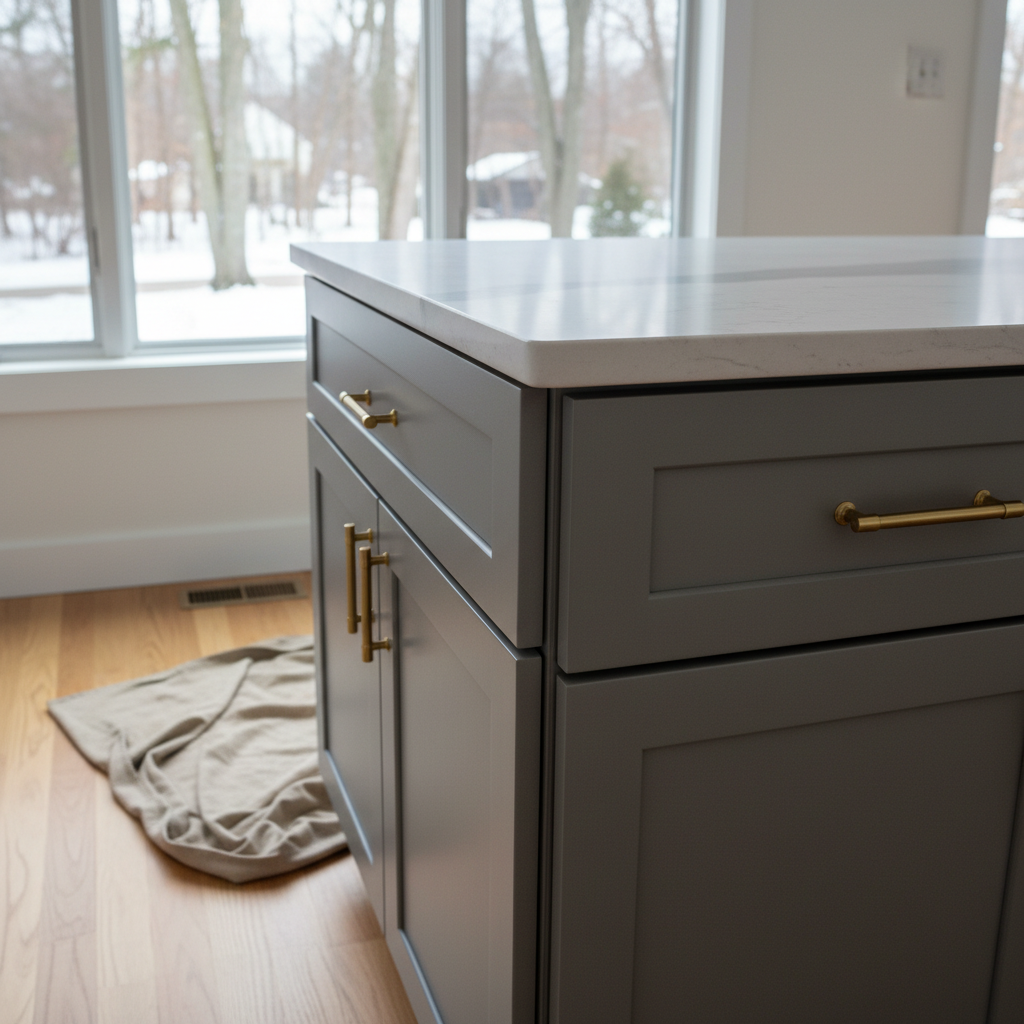 Completed cabinet installation work at a residential property in Bristol, CT