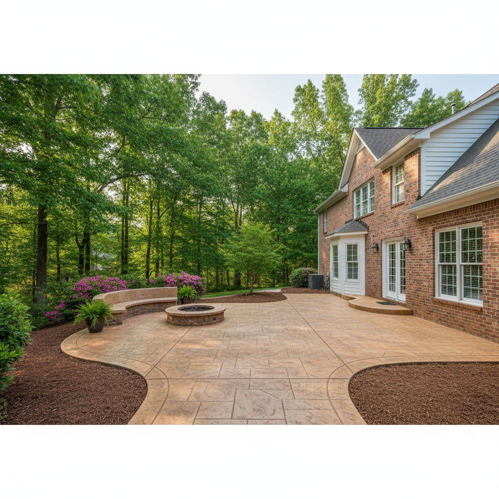 Completed concrete installation work at a residential property in Huntsville, AL
