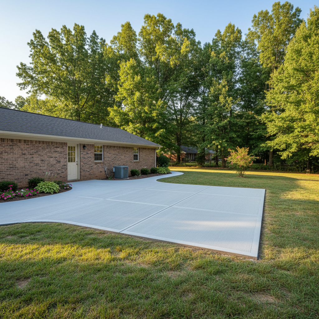 Completed concrete flatwork work at a residential property in Decatur, AL
