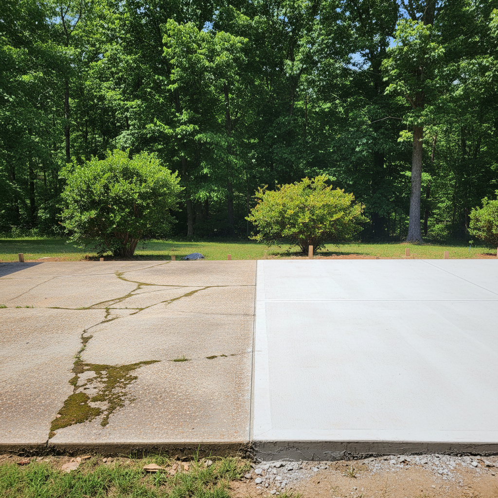 Completed concrete foundations work at a residential property in Madison, AL