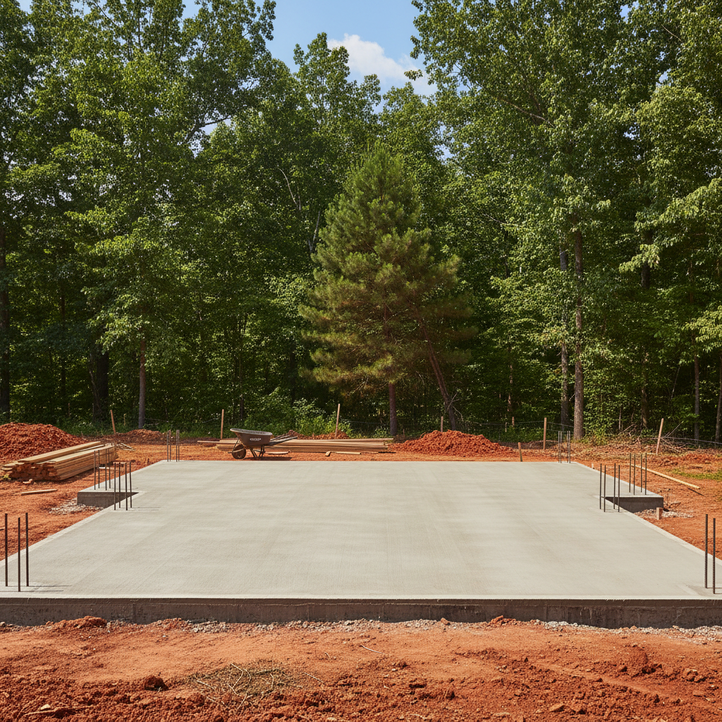 Completed concrete foundations work at a residential property in Decatur, AL