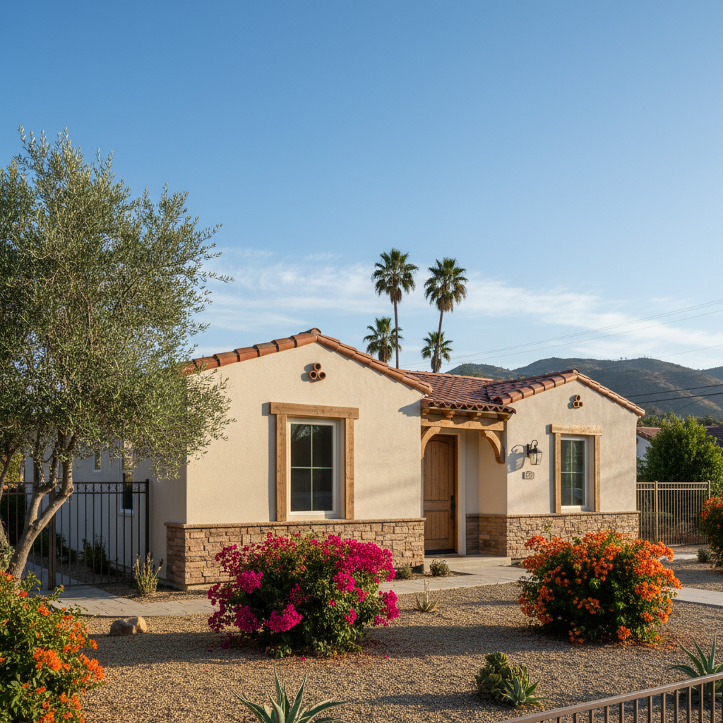 Completed stucco removal work at a residential property in Arcadia, CA