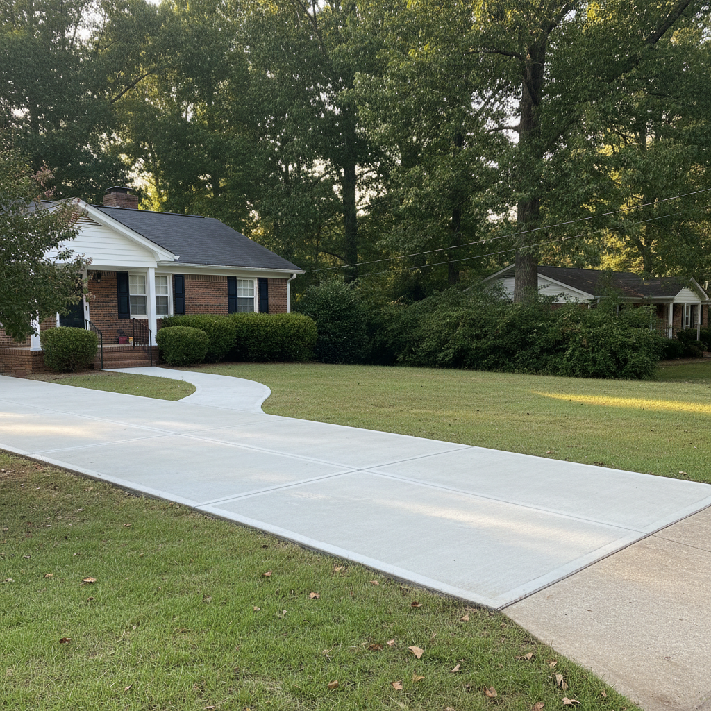 Completed concrete repair work at a residential property in Hoover, AL