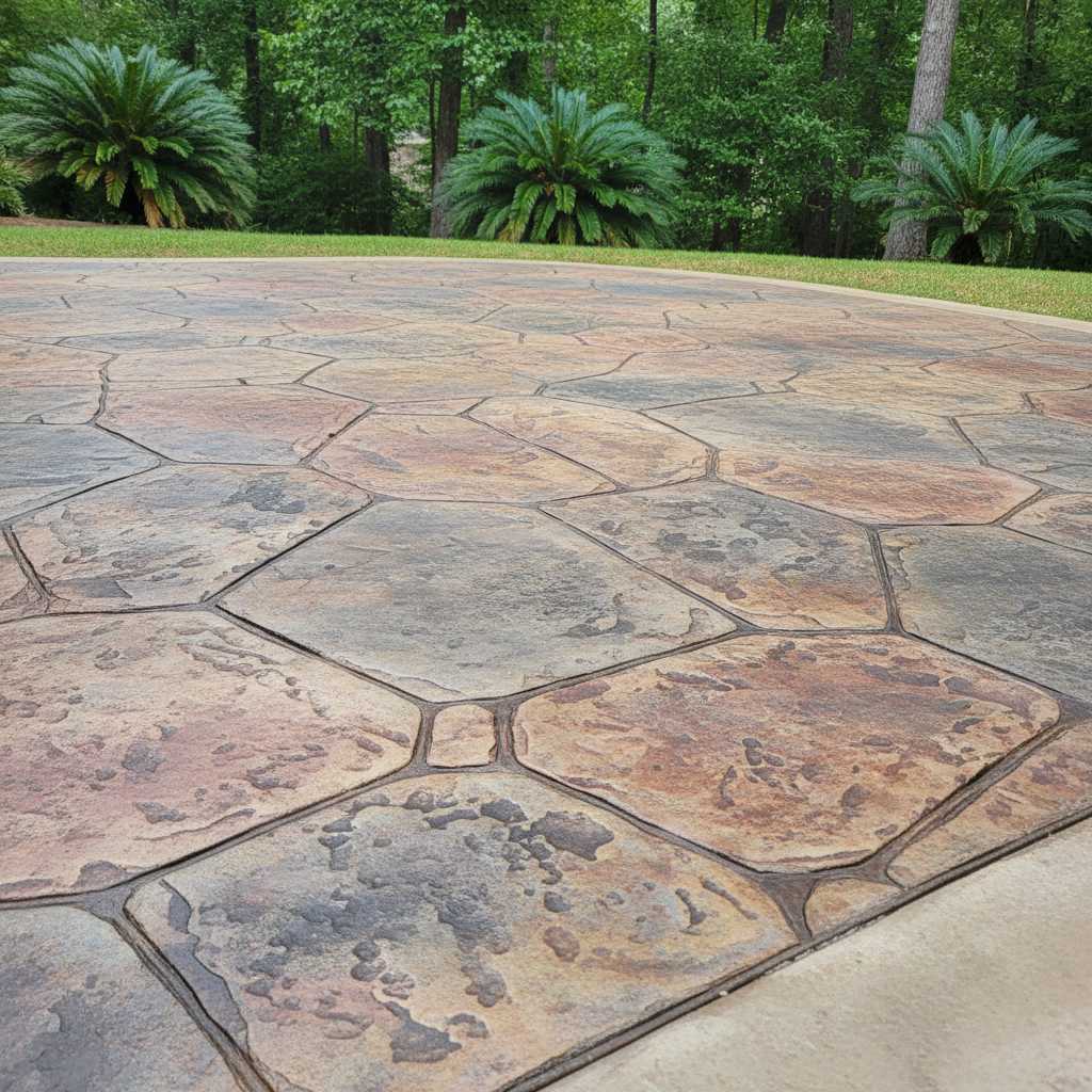 Completed decorative concrete work at a residential property in Hoover, AL