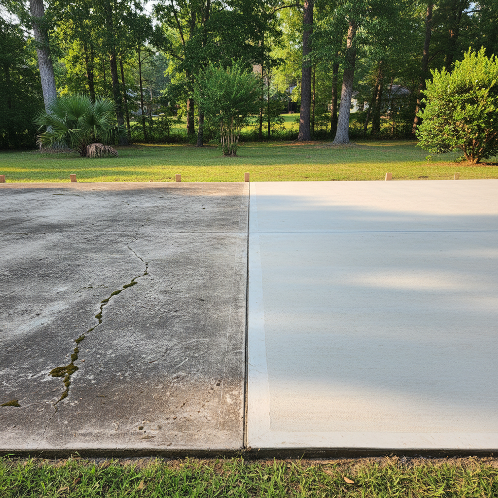 Completed concrete flatwork work at a residential property in Dothan, AL
