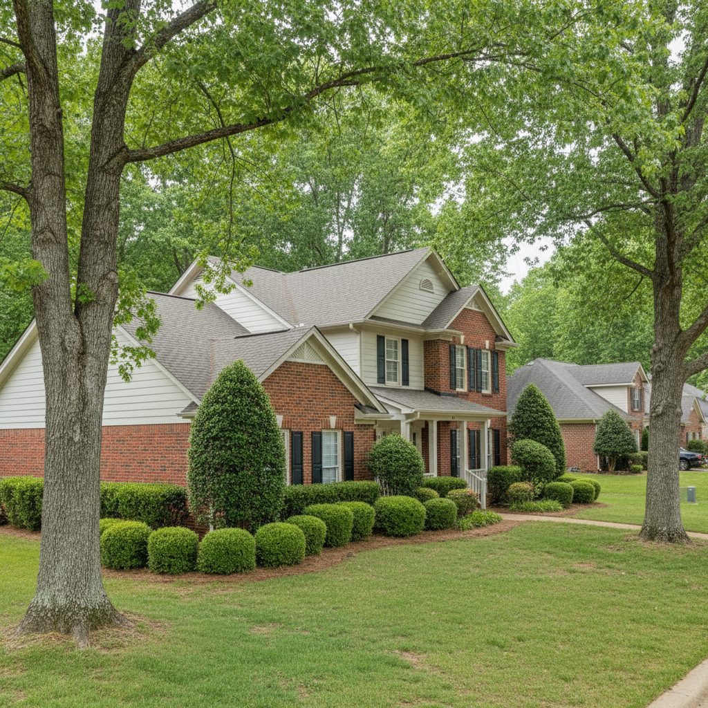 Completed shrub & bush trimming work at a residential property in Huntsville, AL