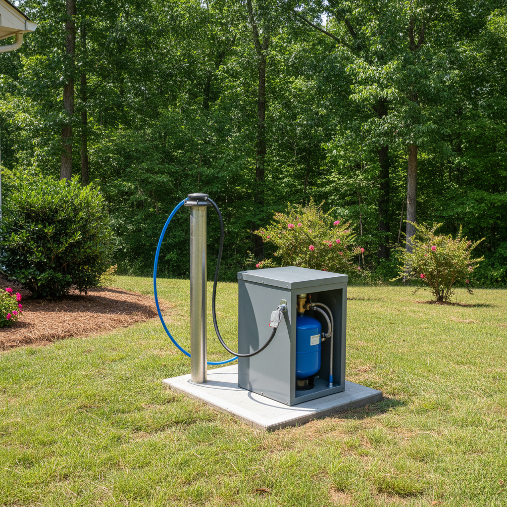 Completed pump installation work at a residential property in Heflin, AL
