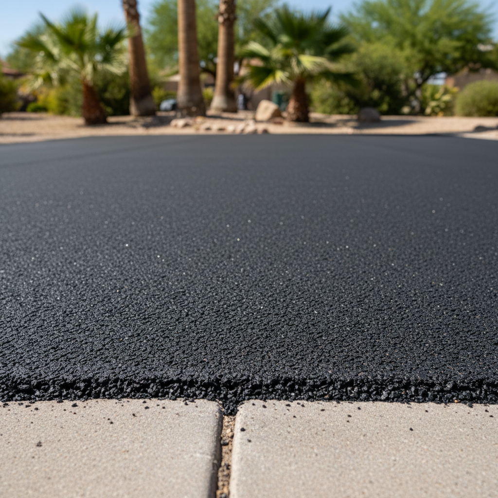 Completed parking lot paving work at a residential property in El Mirage, AZ