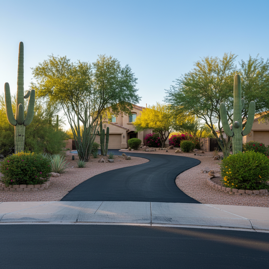 Completed slurry coating work at a residential property in El Mirage, AZ