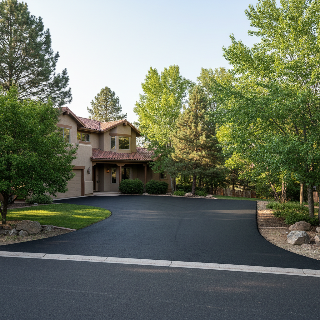Completed residential asphalt work at a residential property in Flagstaff, AZ