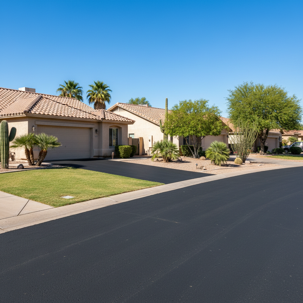 Completed residential asphalt work at a residential property in Mesa, AZ
