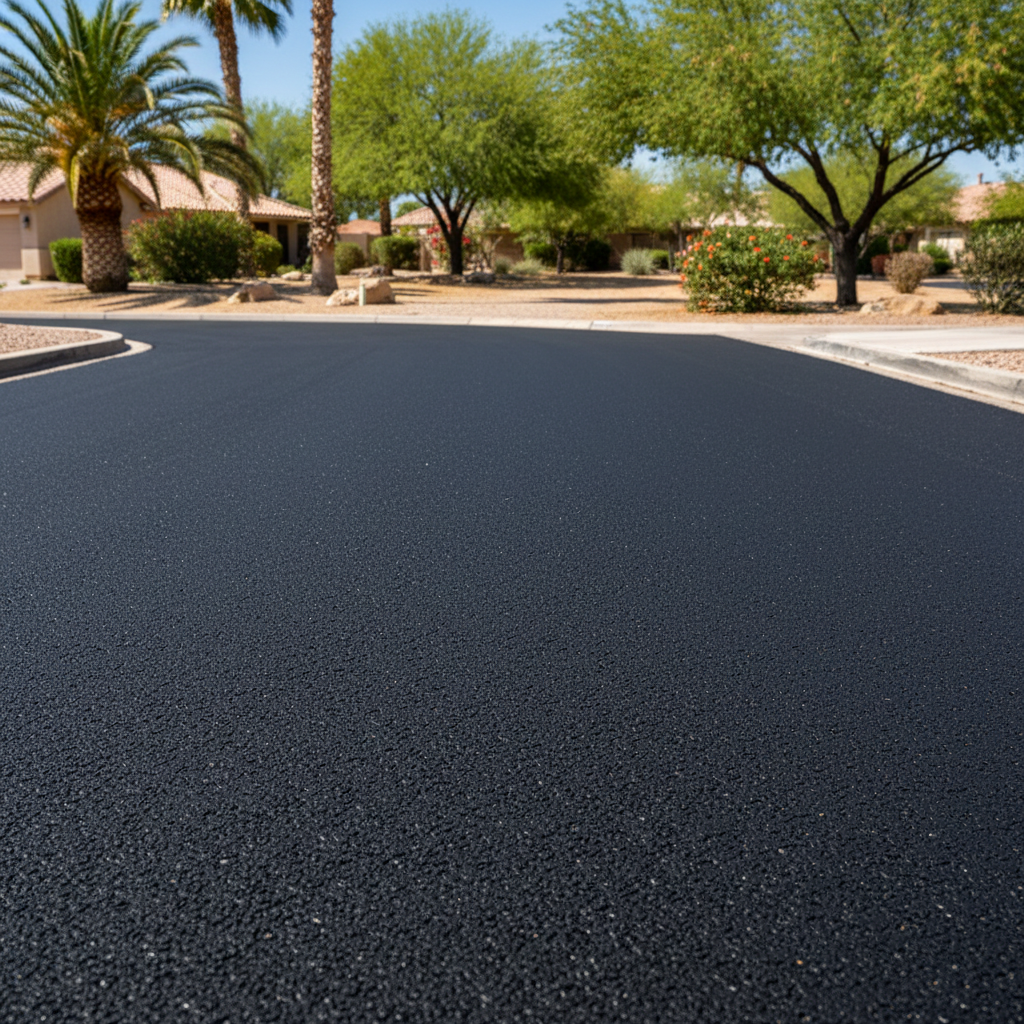 Completed commercial asphalt work at a residential property in Phoenix, AZ