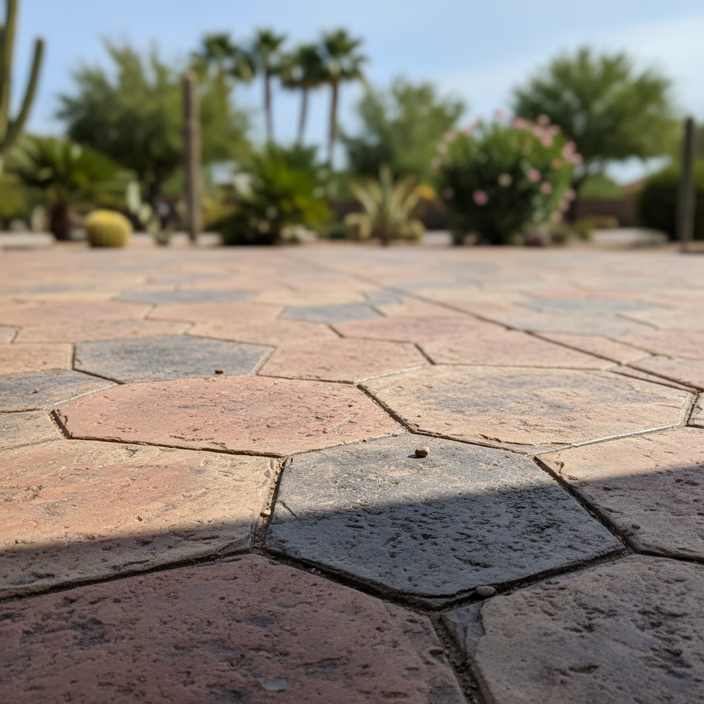 Completed decorative concrete work at a residential property in Glendale, AZ