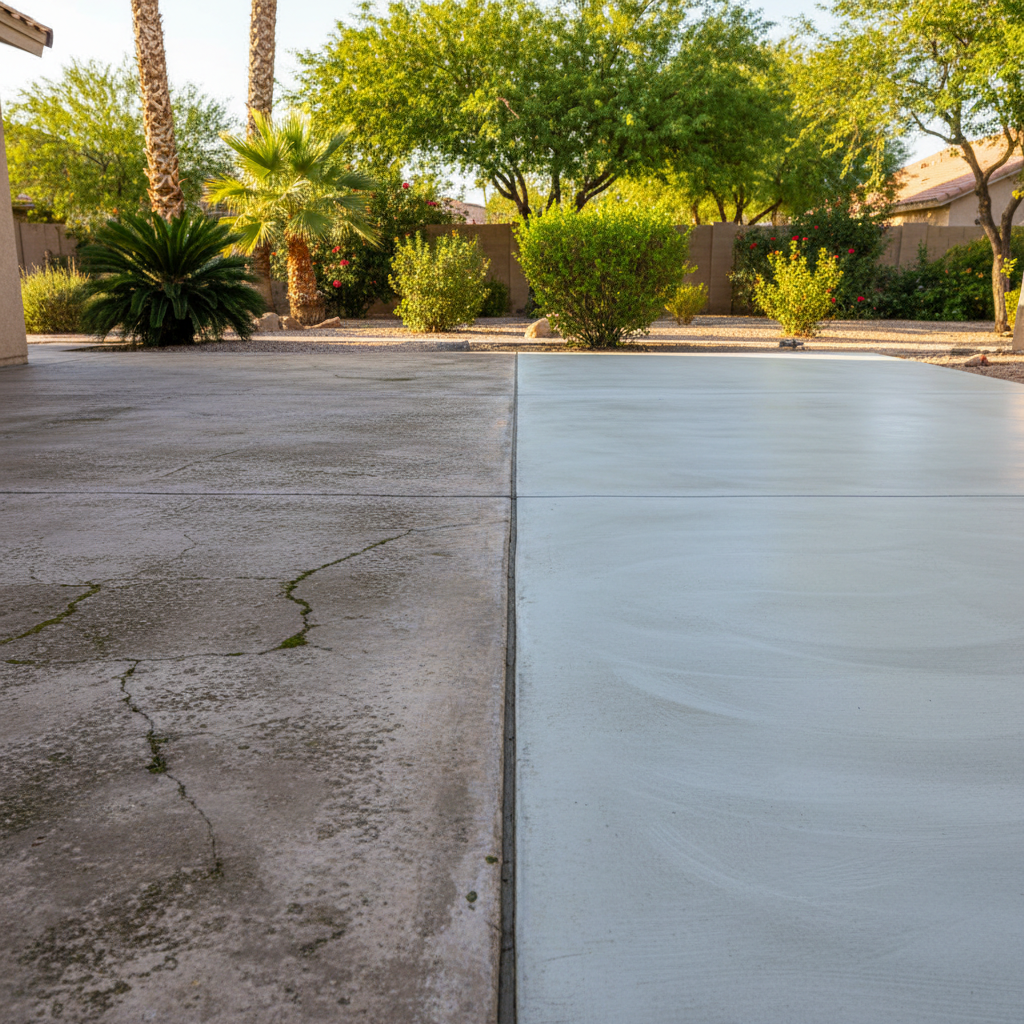 Completed concrete flatwork work at a residential property in Laveen Village, AZ