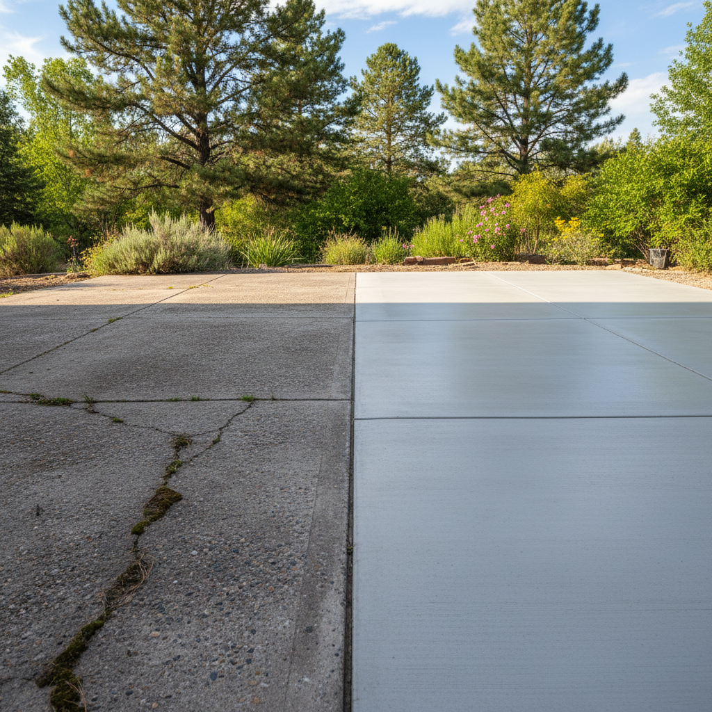 Completed concrete flatwork work at a residential property in Flagstaff, AZ