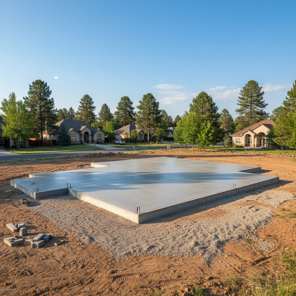 Completed concrete foundations work at a residential property in Flagstaff, AZ