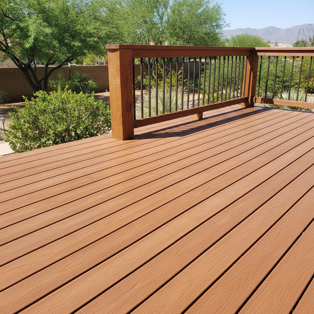 Completed deck construction work at a residential property in Laveen, AZ