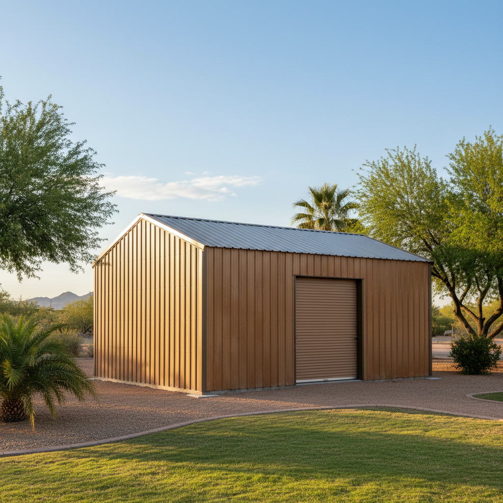 Completed metal pole barns work at a residential property in Chandler, AZ