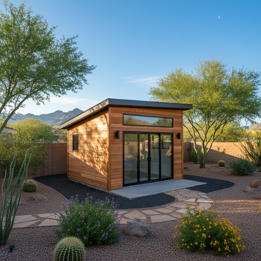 Completed custom shed design work at a residential property in Scottsdale, AZ