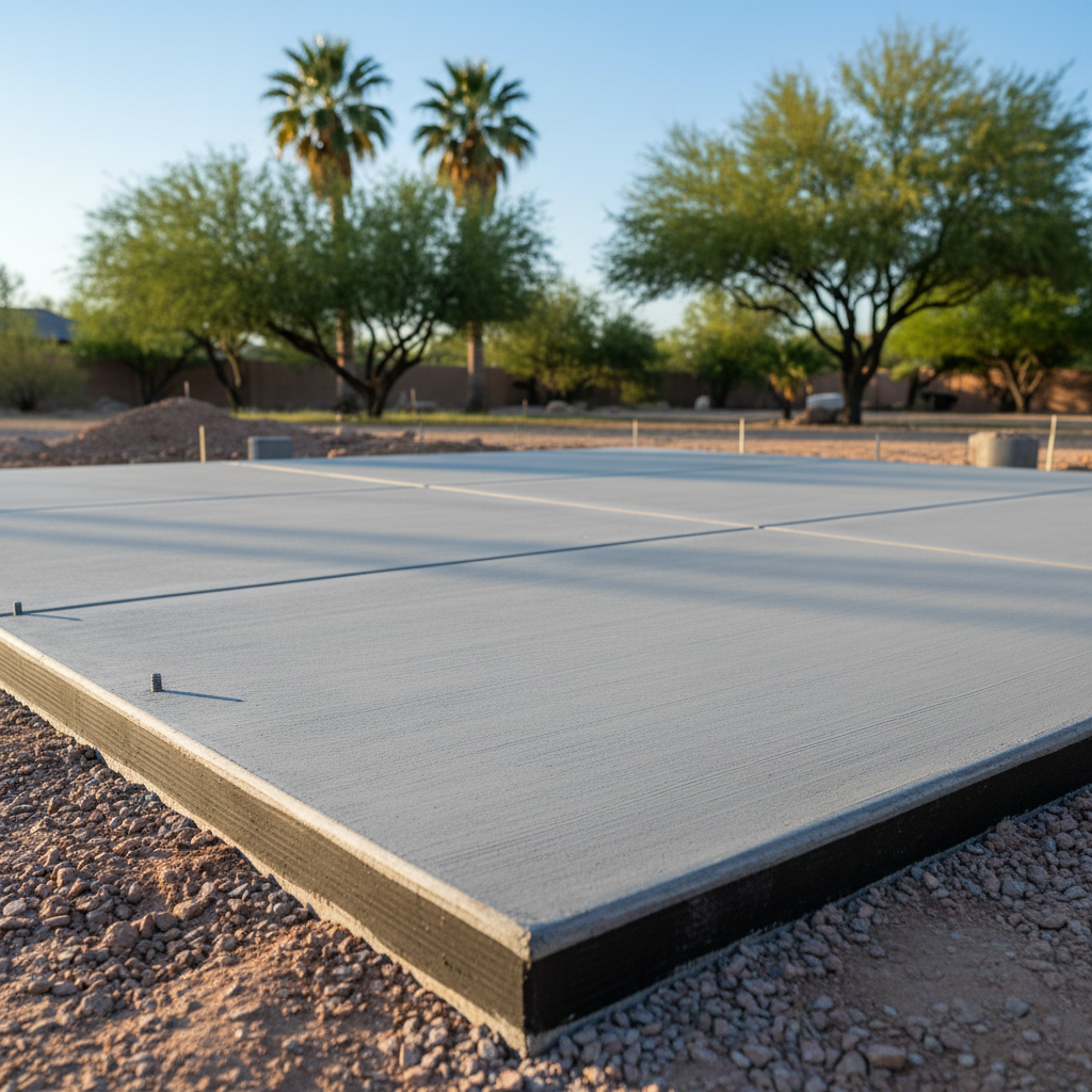 Completed shed foundation work work at a residential property in Scottsdale, AZ