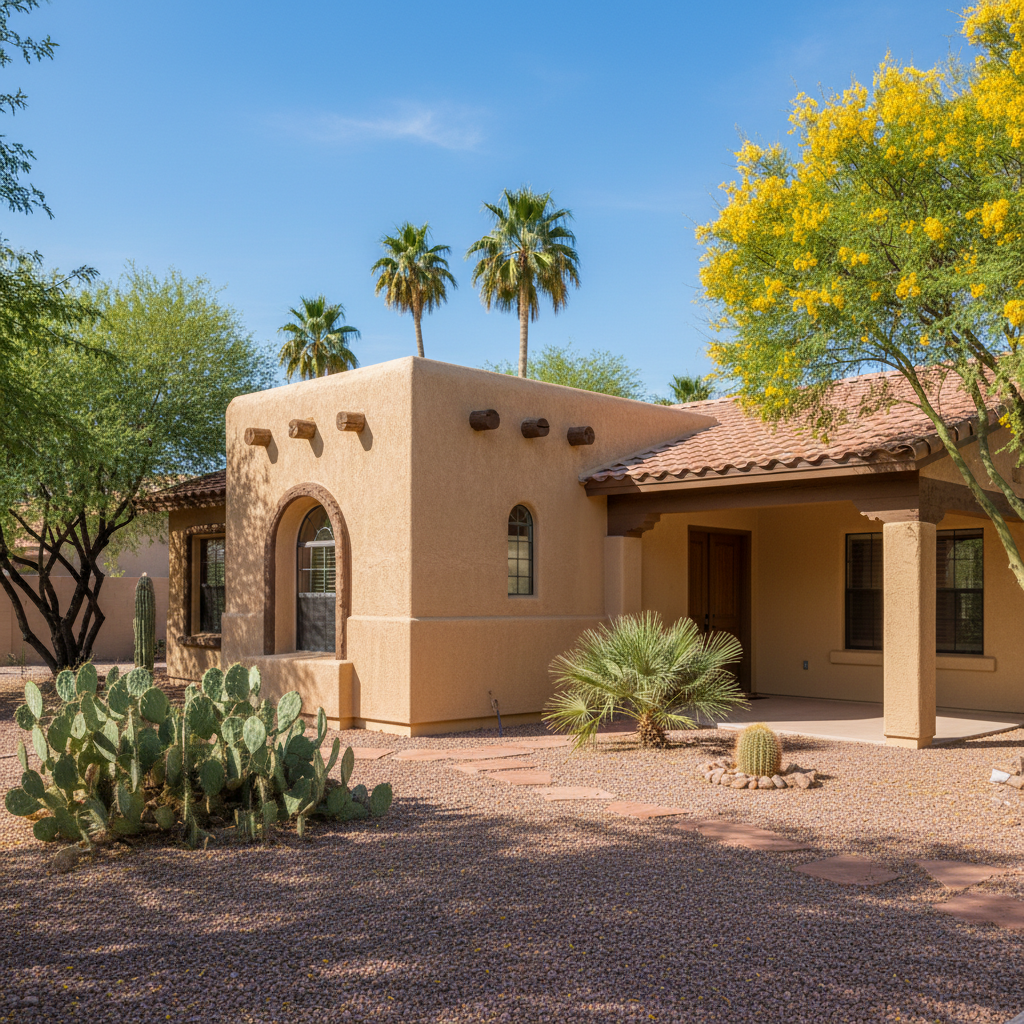 Completed stucco installation work at a residential property in Chandler, AZ