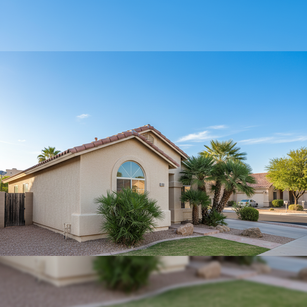 Completed stucco repair work at a residential property in Chandler, AZ